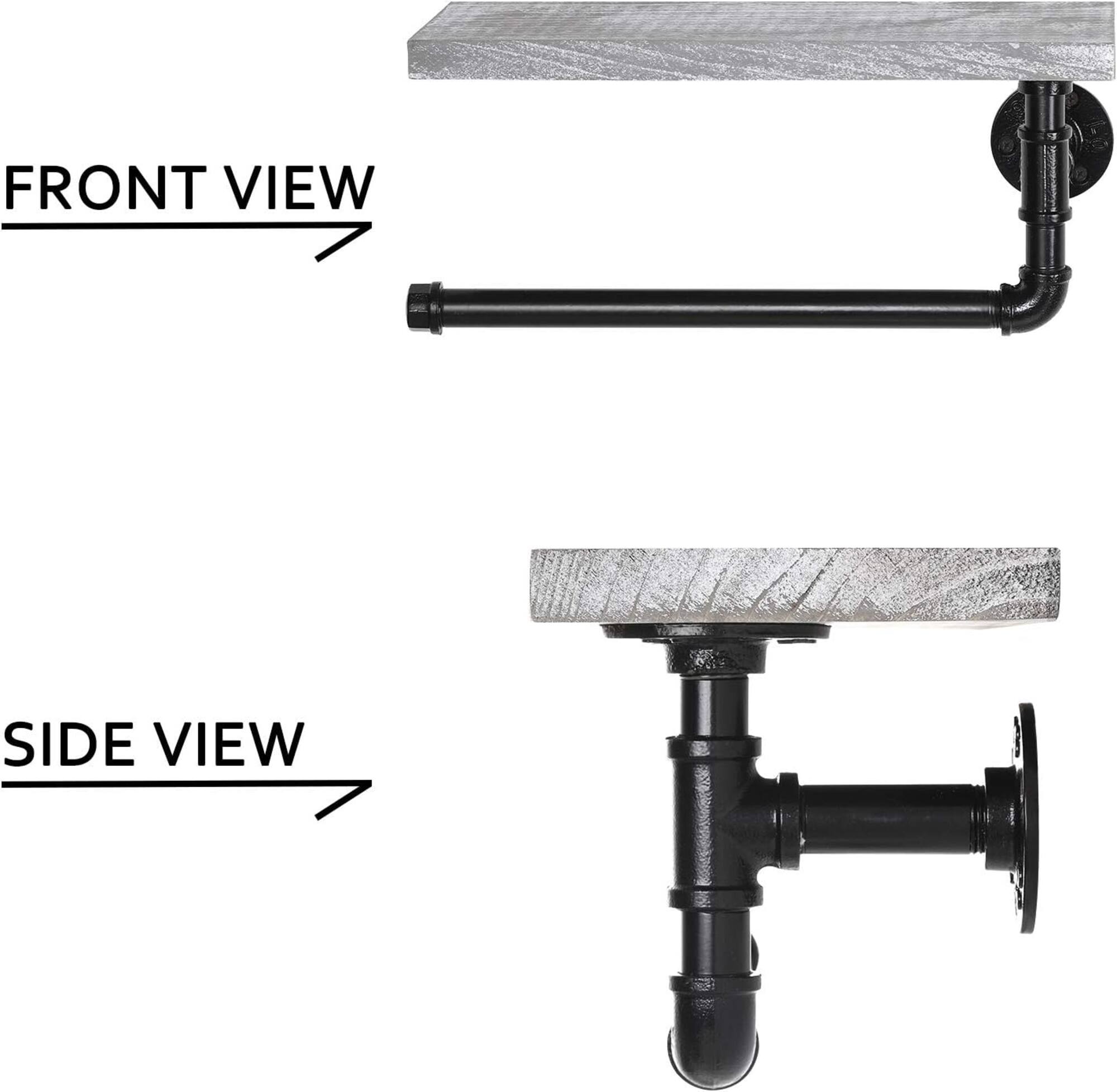 Paper Towel Holder with Shelf Industrial Pipe